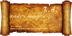 Kuhár András névjegykártya