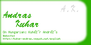 andras kuhar business card